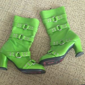 Fluevog Boots Lime Green Choice Hi Vanny
